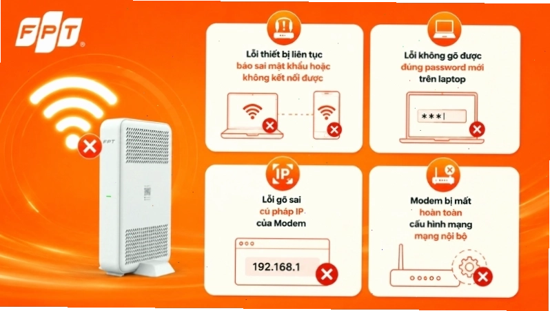 Một số lỗi thường gặp khi đổi mật khẩu Wifi