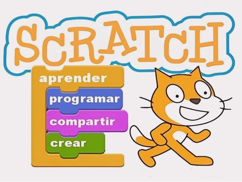 Ngôn ngữ lập trình Scratch với giao diện các khối lệnh kéo thả