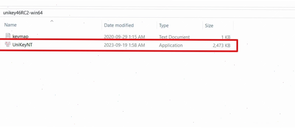 Nhấn vào file UniKeyNT.exe để khởi chạy phần mềm trên PC