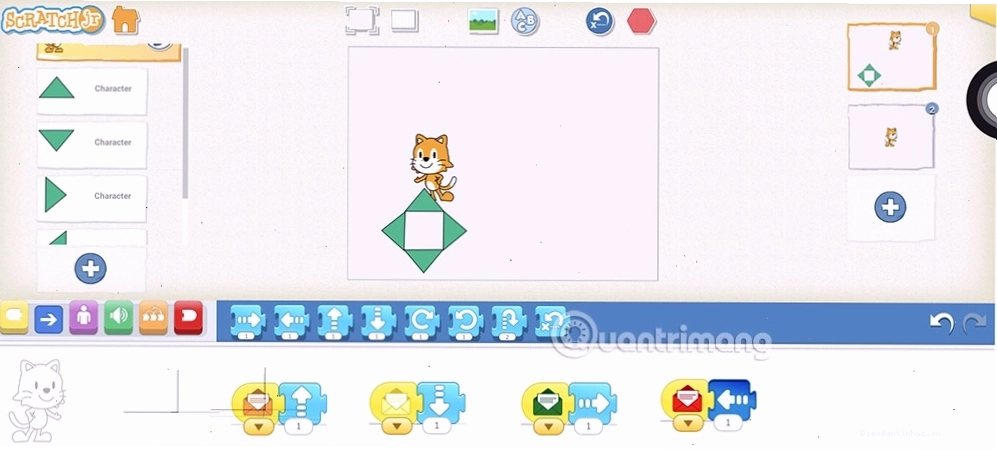Nhân vật di chuyển trong mê cung Scratch