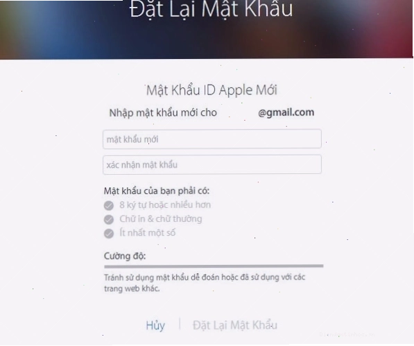 Nhập mật khẩu Apple ID mới
