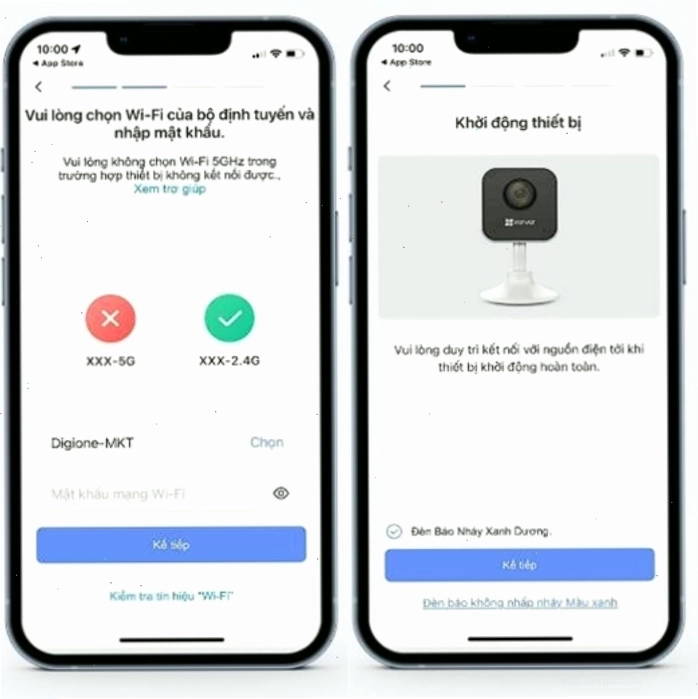 Nhập tên và mật khẩu Wi-Fi để kết nối camera EZVIZ