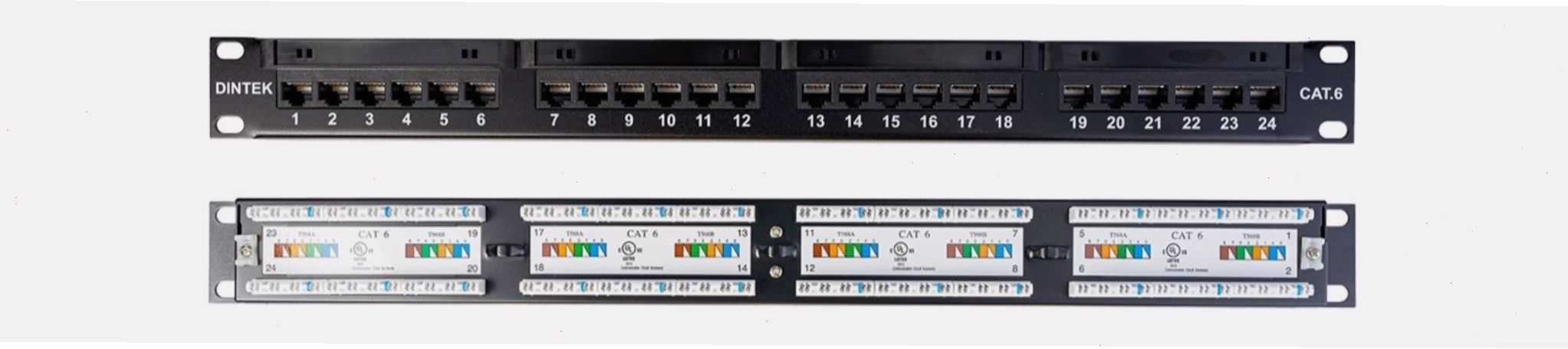 Patch Panel DINTEK Cat6 24P trong tủ rack