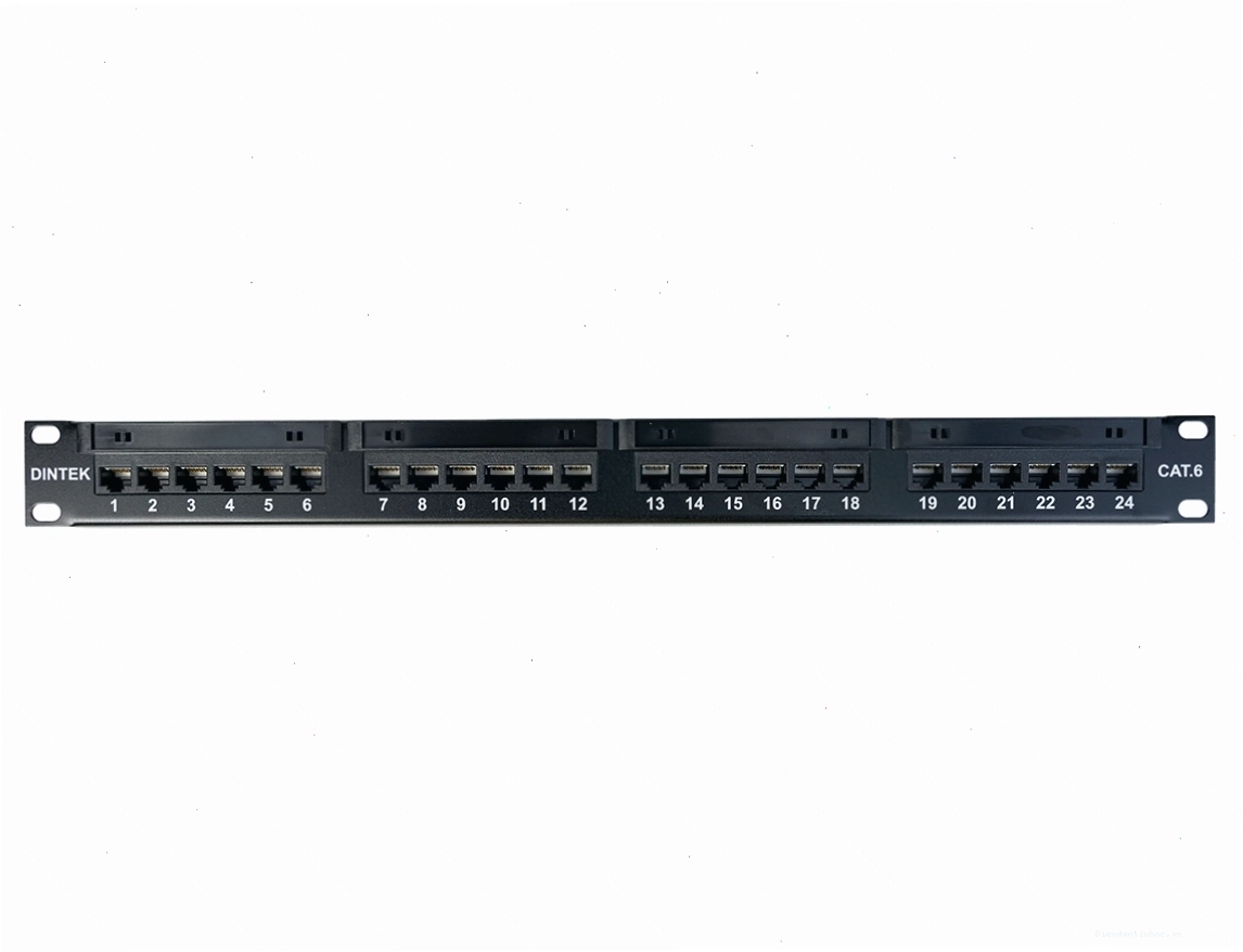 Patch Panel DINTEK PowerMax Cat 6 UTP 24 Port 1U