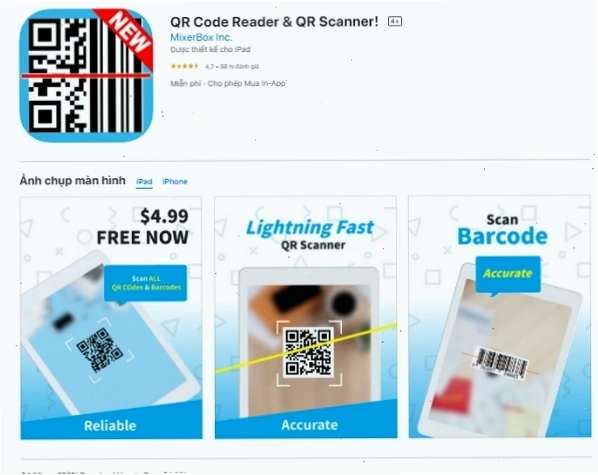 Phần mềm check mã vạch QR Code Reader