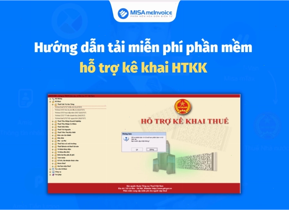 Phần mềm HTKK mới nhất hỗ trợ kê khai thuế