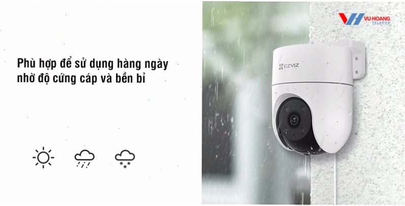 Phù hợp để sử dụng hàng ngày nhờ độ cứng cáp và bền bỉ của camera Ezviz H8c