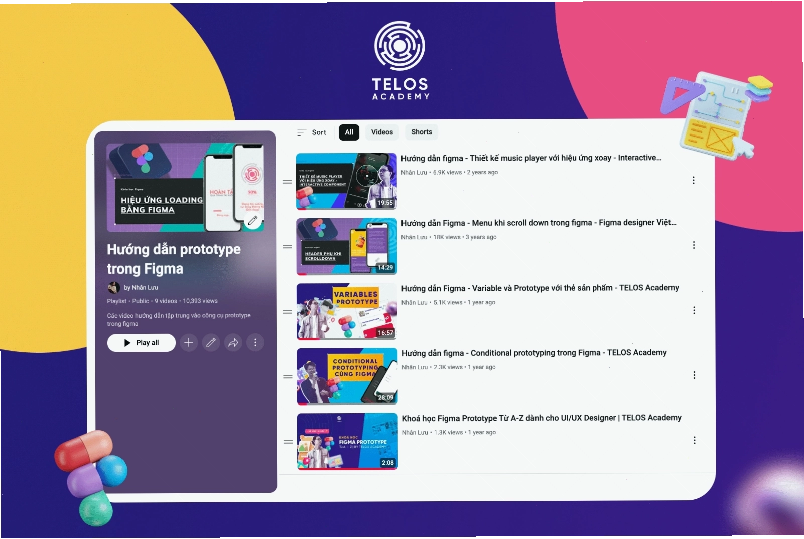 Playlist hướng dẫn tạo prototype chi tiết