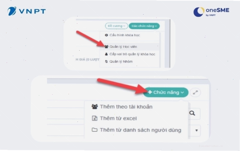 Quản lý danh sách học sinh được truy cập vào khóa học