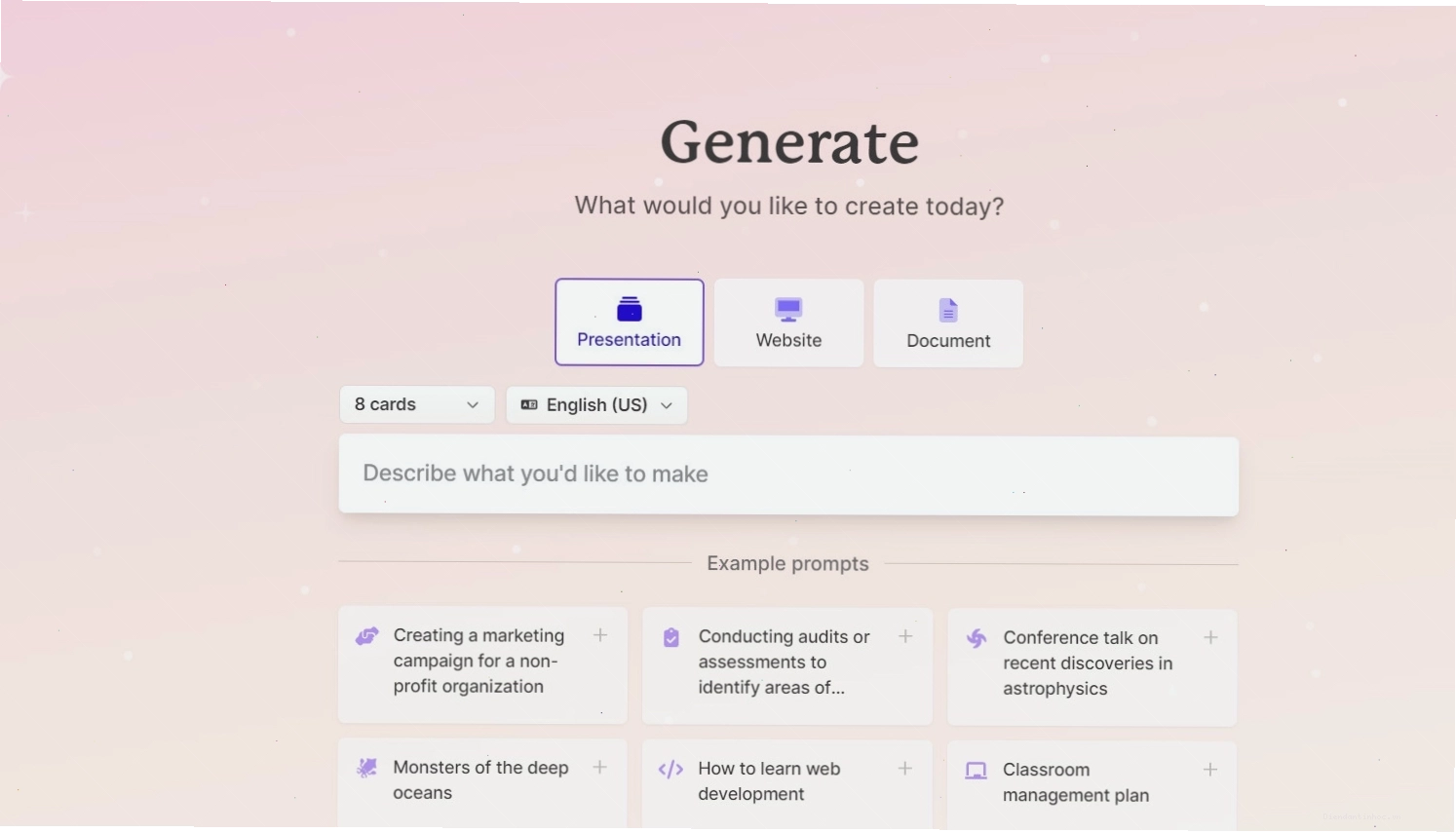 Quan trọng hóa việc lên ý tưởng chủ đề trước khi dùng Gamma App