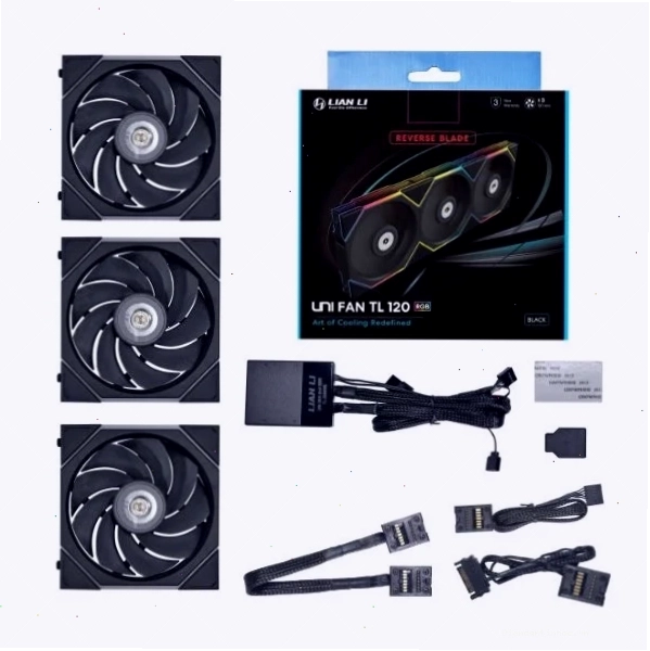 Quạt Máy Tính Lian Li TL120 LCD Triple pack Black Reverse