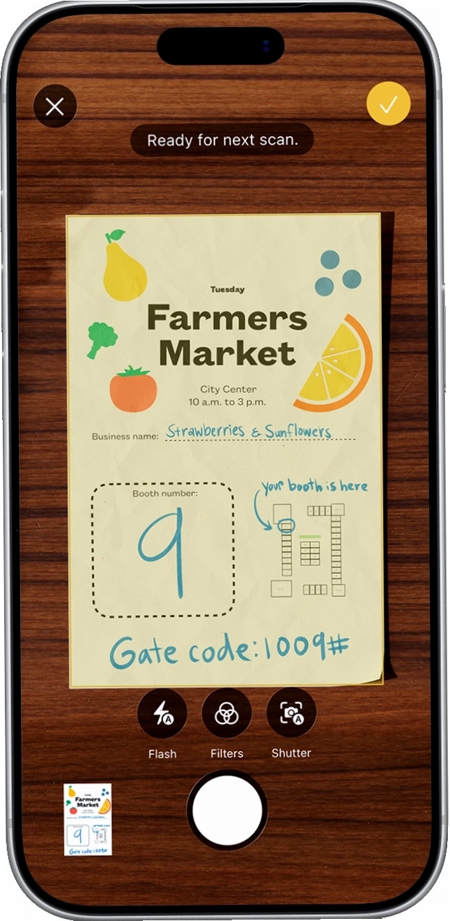 Quét tài liệu trong ứng dụng Notes trên iPhone