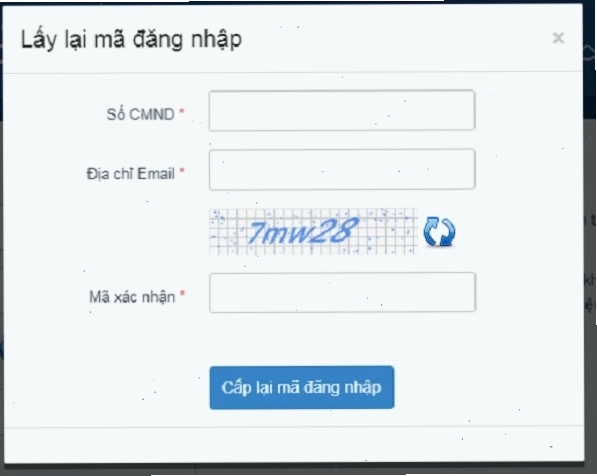 Quy trình lấy lại mật khẩu đăng nhập thisinh