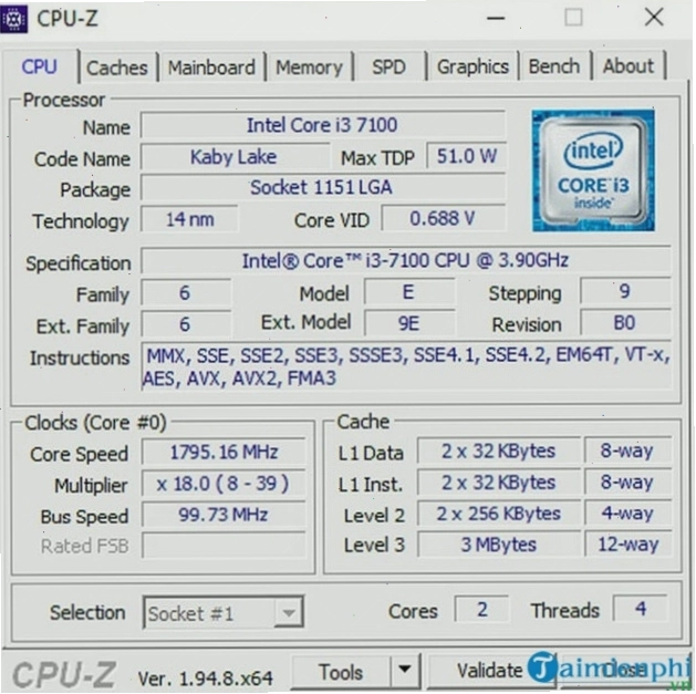 Quy trình tải CPU-Z phiên bản 32-bit cho Windows