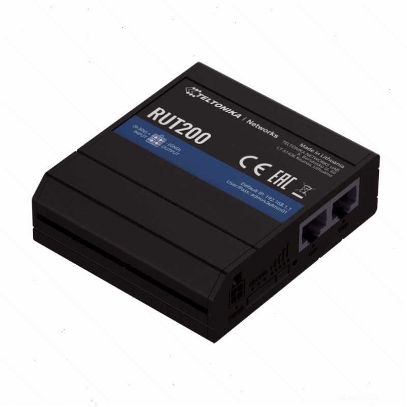Router công nghiệp Teltonika RUT200, một thiết bị mạng có thể hỗ trợ cấu hình VLAN