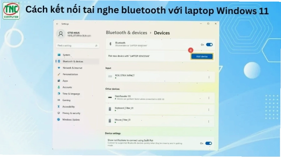 Sạc đầy pin cho tai nghe Bluetooth trước khi sử dụng