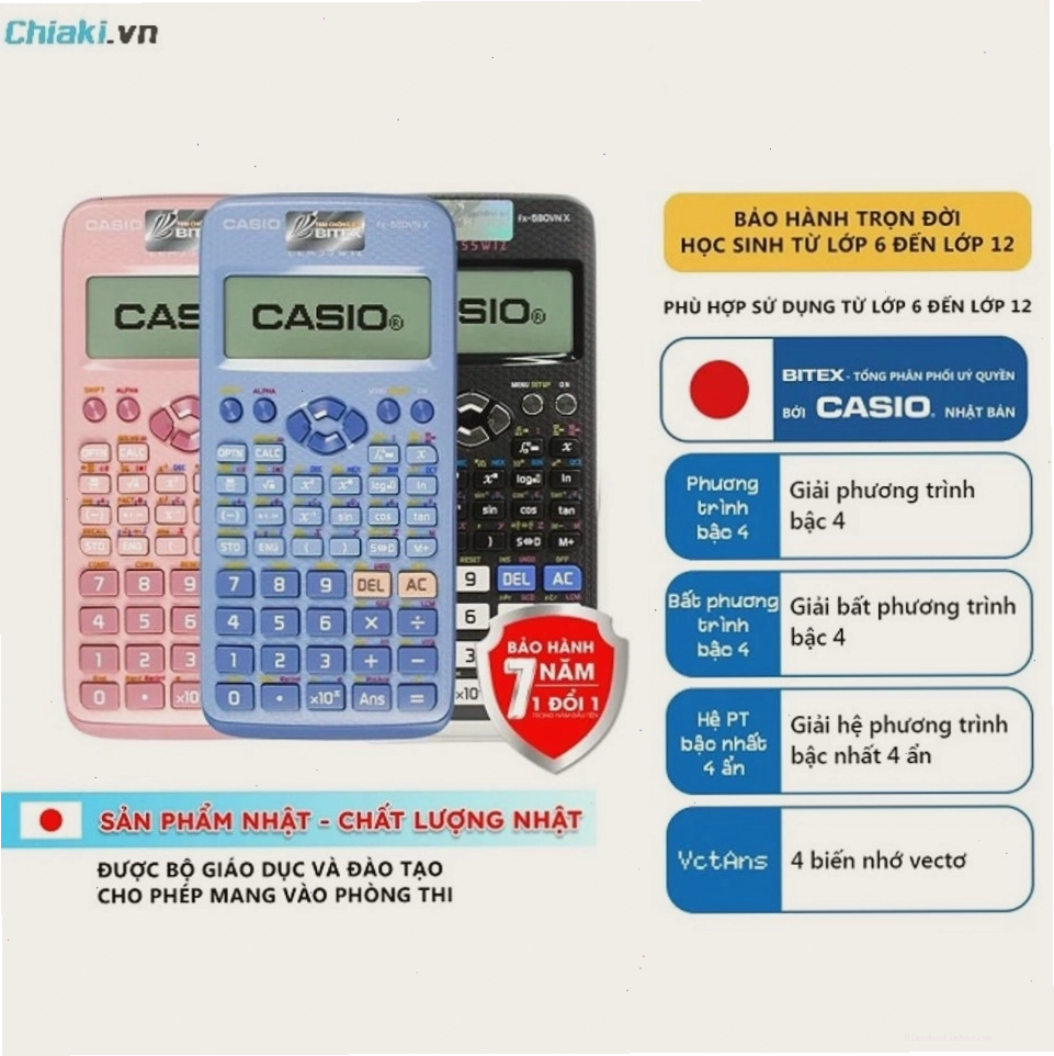 Sản phẩm máy tính Casio 580 cũng có nhiều mức giá khác nhau tùy vào từng đơn vị cung cấp