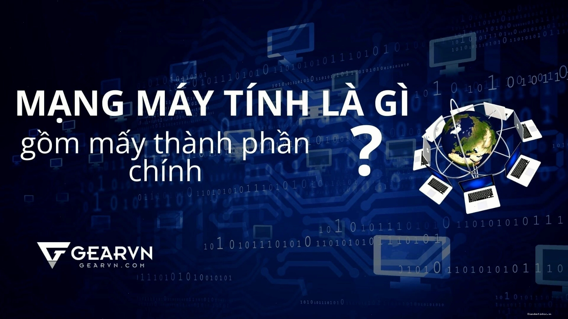 Sơ đồ minh họa các thành phần cấu tạo nên một mạng máy tính