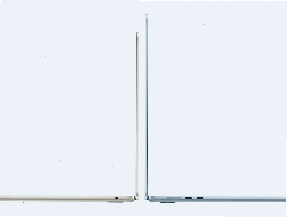 So sánh kích thước MacBook Air 13 inch và 15 inch