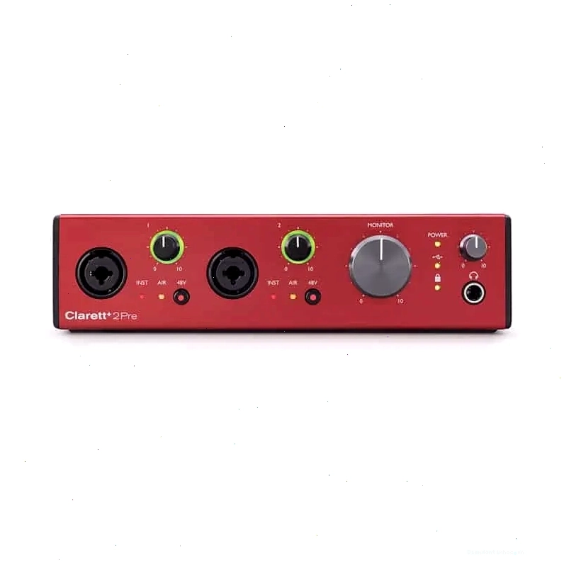 Sound card Focusrite Clarett Plus 2Pre với 2 cổng XLR và 2 cổng nhạc cụ