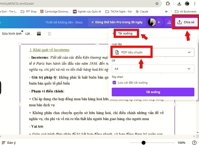 Sử dụng Canva chuyển file ảnh sang Excel qua định dạng PDF
