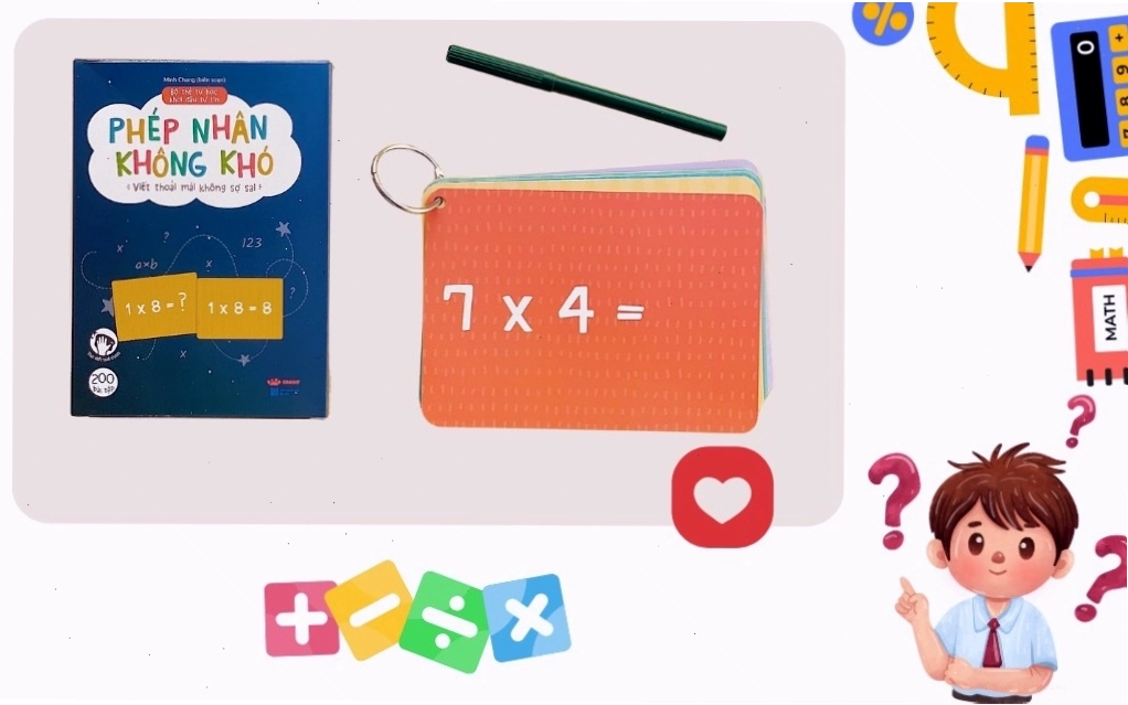 Sử dụng flashcard để học bảng cửu chương