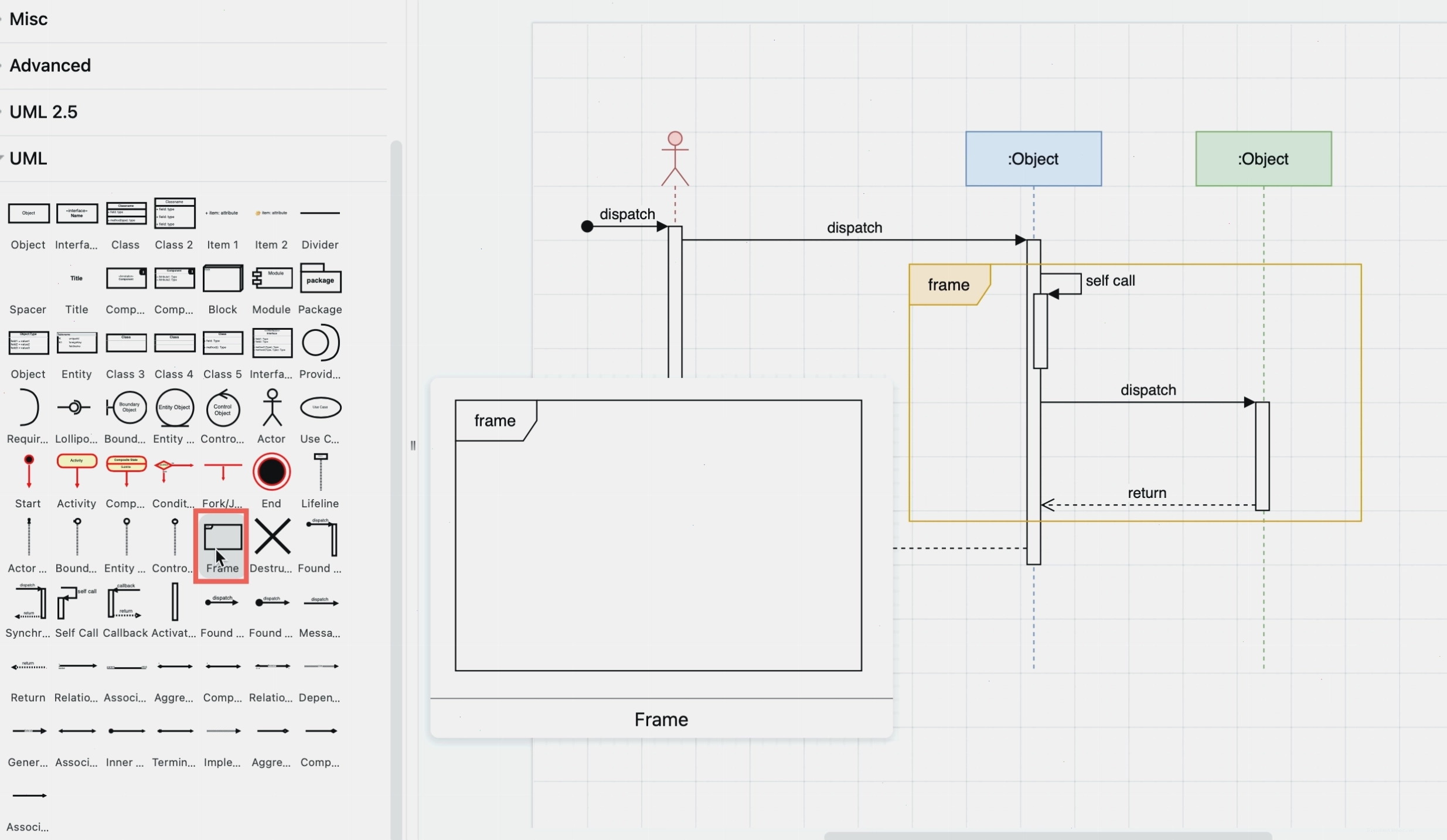 Sử dụng khung hình để nhóm các tương tác trong Sequence Diagram