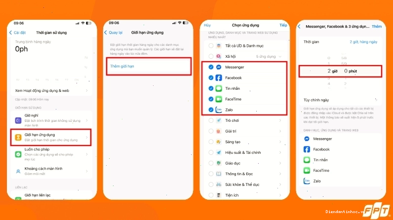 Sử dụng Screen Time để đặt giới hạn và khóa ứng dụng trên iPhone