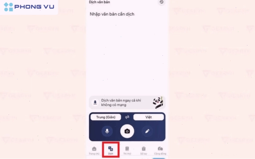 Sử dụng tính năng Dịch của Hanzii Dict