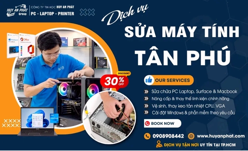 Sửa máy tính tại nhà quận Tân Phú