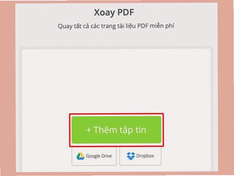 Tải lên file PDF để xoay trên PDF Candy