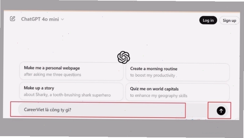 Tại mục “New chat” nhập câu hỏi bạn muốn tìm kiếm