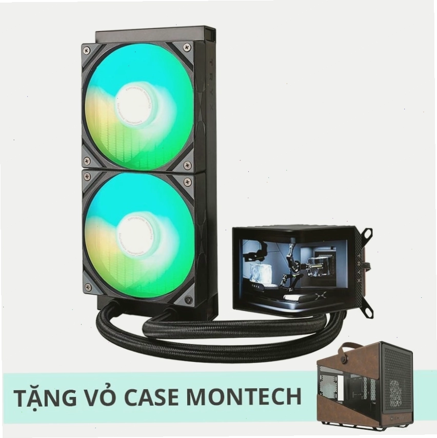 Tản nhiệt nước TRYX PANORAMA 240 ARGB Black với màn hình hiển thị
