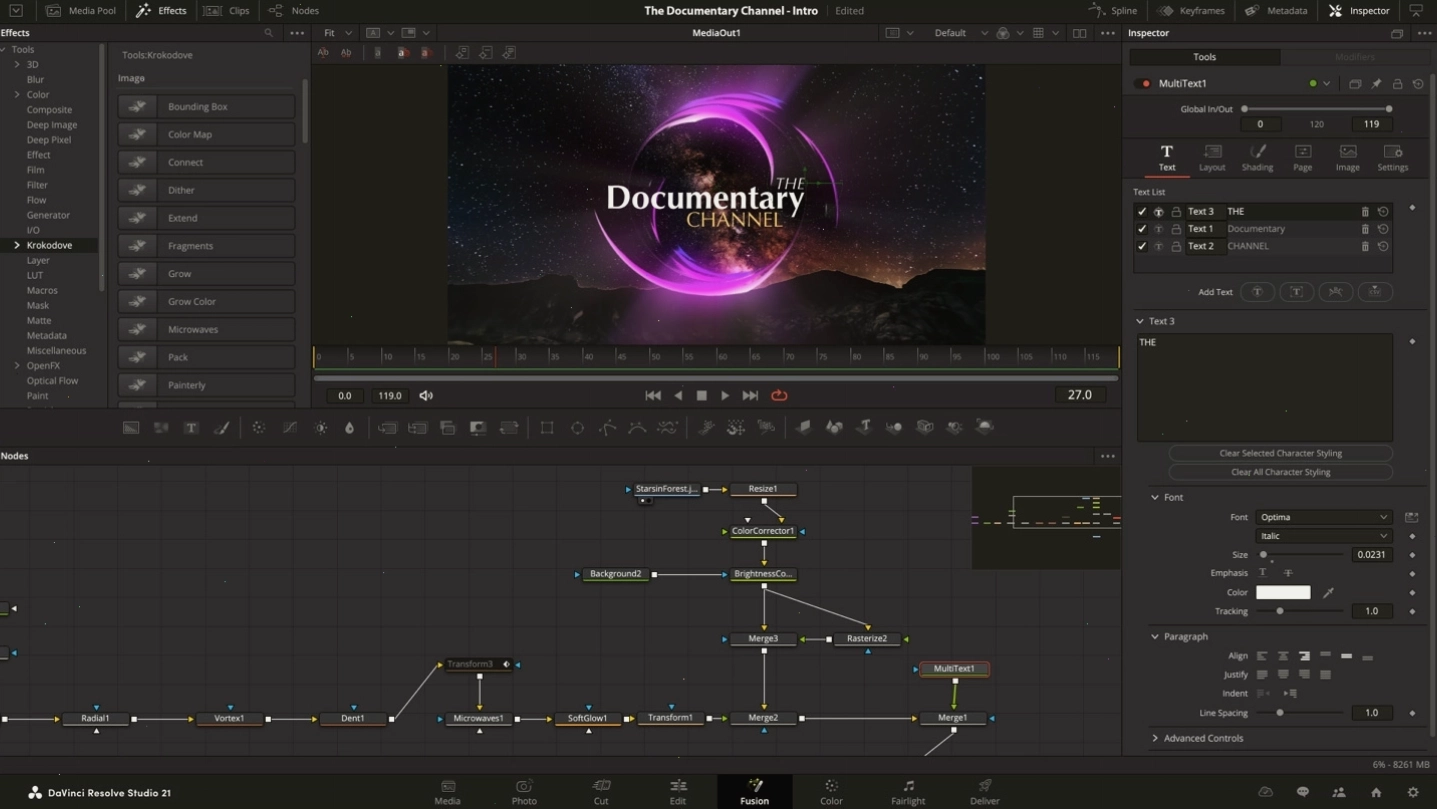 Tạo hiệu ứng hình ảnh với Fusion trong DaVinci Resolve