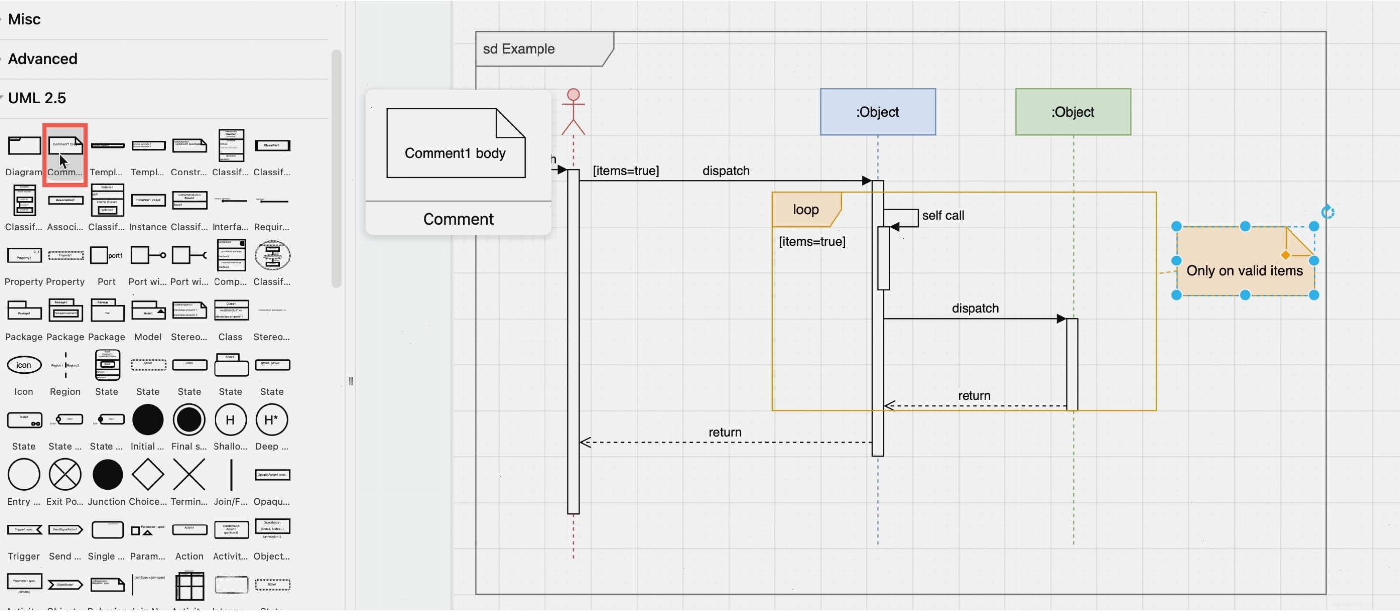 Thêm chú thích vào Sequence Diagram
