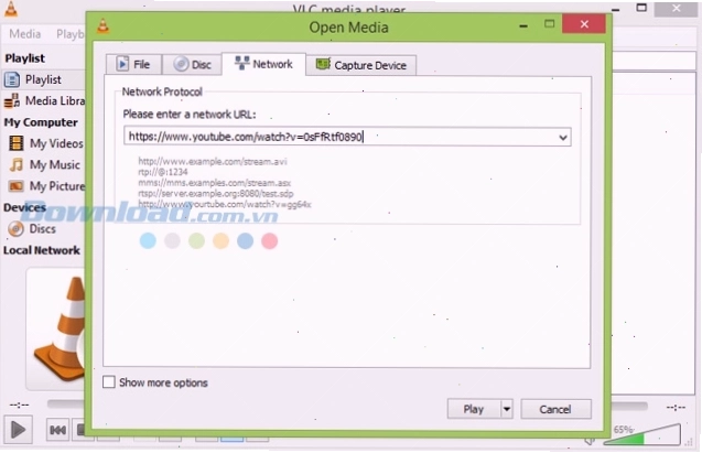 Thêm link YouTube vào VLC để xem trực tuyến