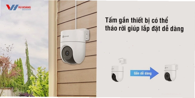 Thiết bị có thể tháo rời giúp lắp đặt dễ dàng camera Ezviz H8c