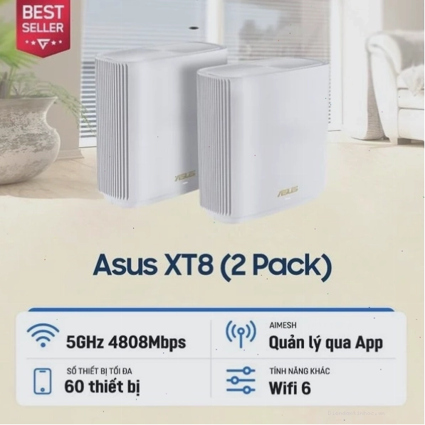 Thiết bị định tuyến mạng không dây Asus XT8 (W-2-PK)