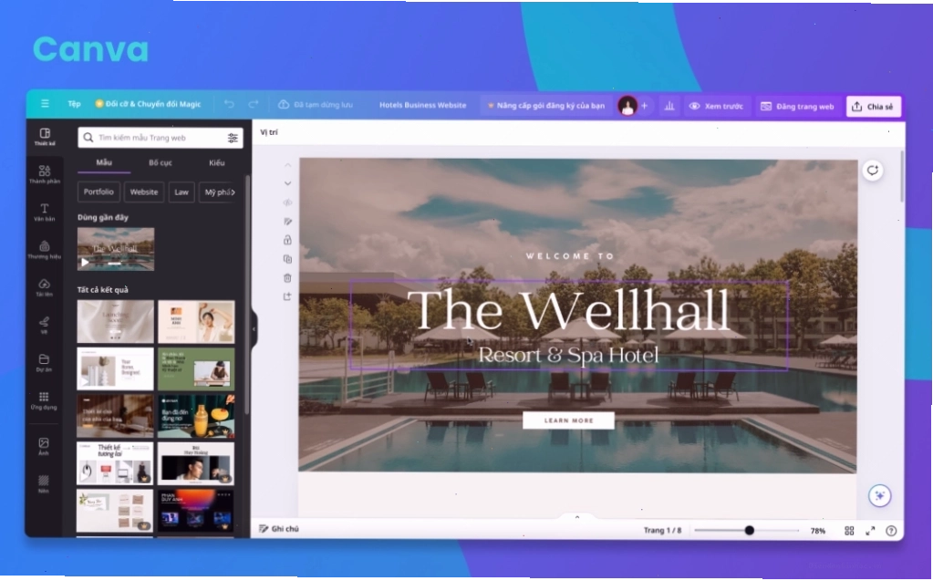 Thiết kế landing page sáng tạo với Canva