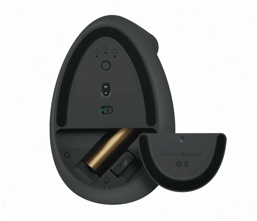 Thiết kế mặt dưới của chuột Logitech Lift Vertical