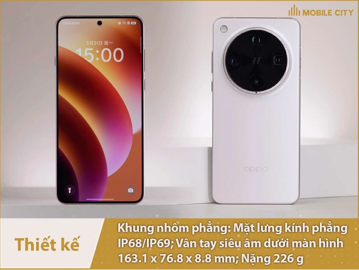 Thiết kế vuông vức và bền bỉ của OPPO Find X8 Ultra