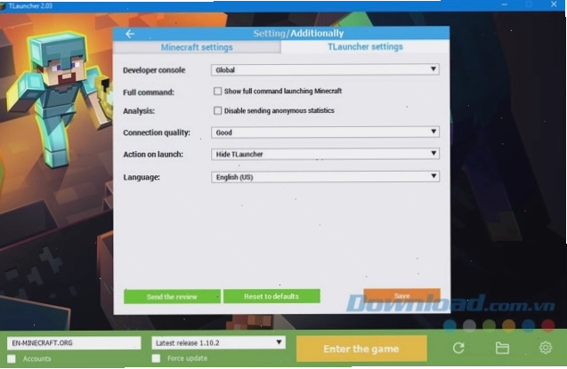 Thiết lập TLauncher tùy ý với giao diện trực quan