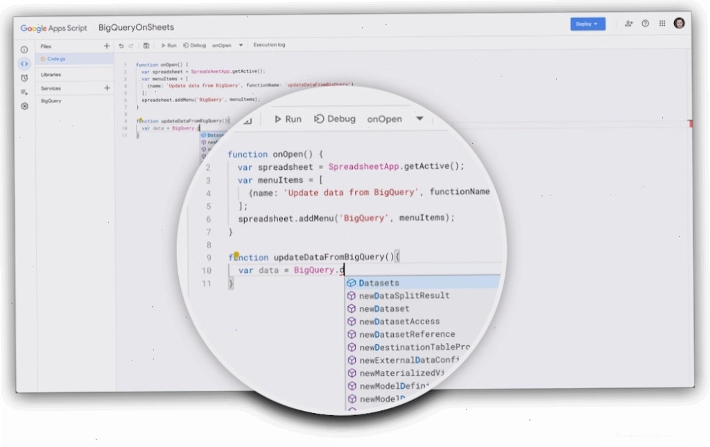 Tích hợp Google Apps Script và BigQuery trong Google Trang tính