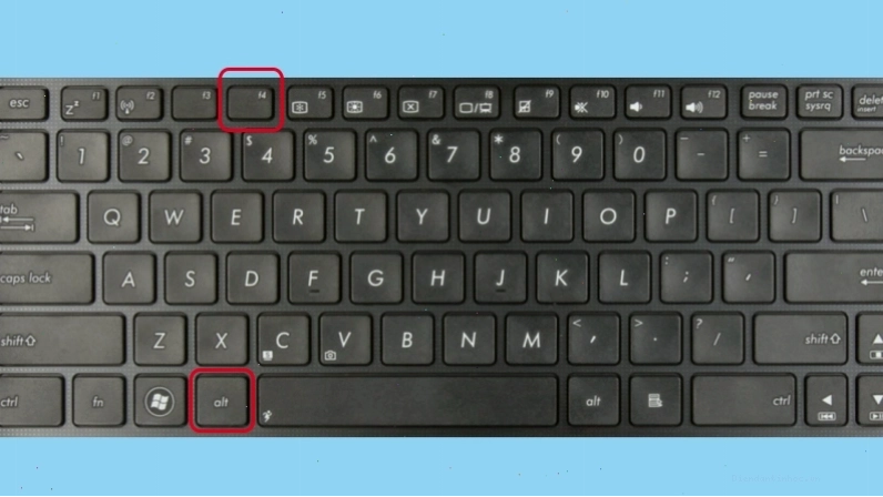 Tổ hợp phím ALT + F4 để mở tùy chọn tắt máy