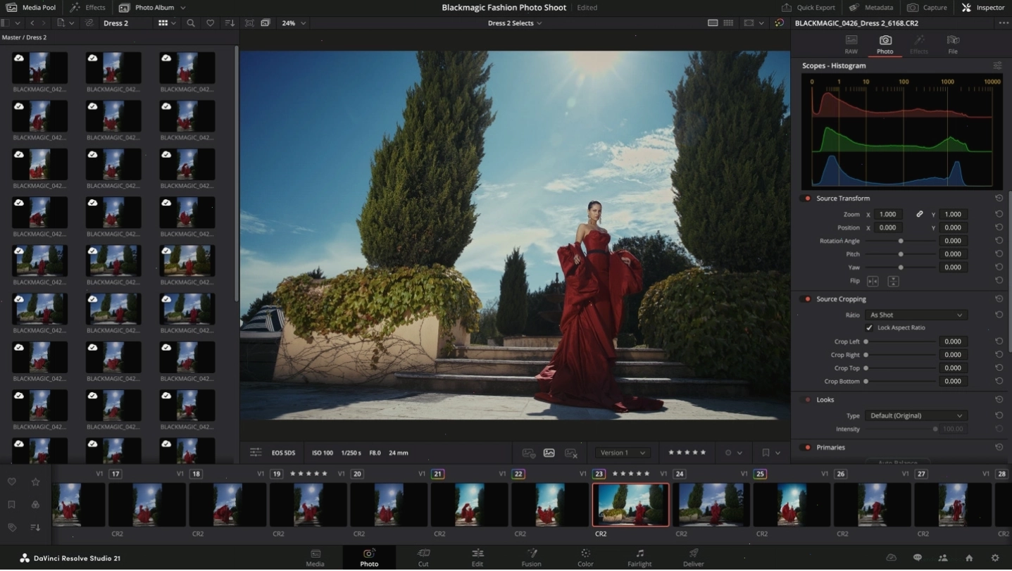 Trang chỉnh sửa ảnh của DaVinci Resolve