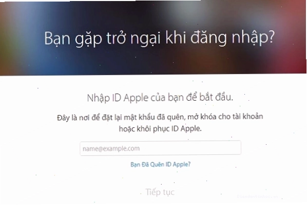 Trang đăng nhập iforgot.apple.com yêu cầu nhập email hoặc số điện thoại