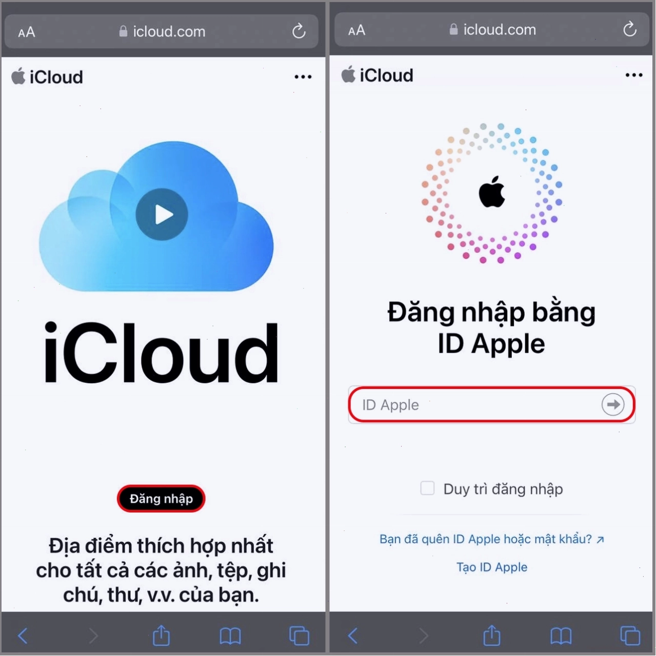 Truy cập mục Ảnh trên iCloud.com qua trình duyệt