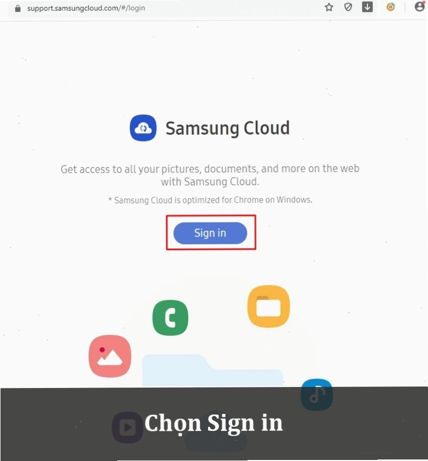 Truy cập Samsung Cloud qua trình duyệt web trên máy tính