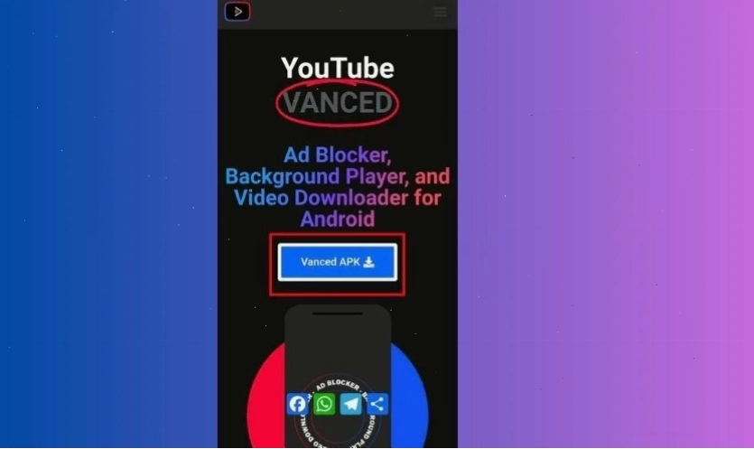 Truy cập trang web vancedapp.io để tải file APK của YouTube Vanced