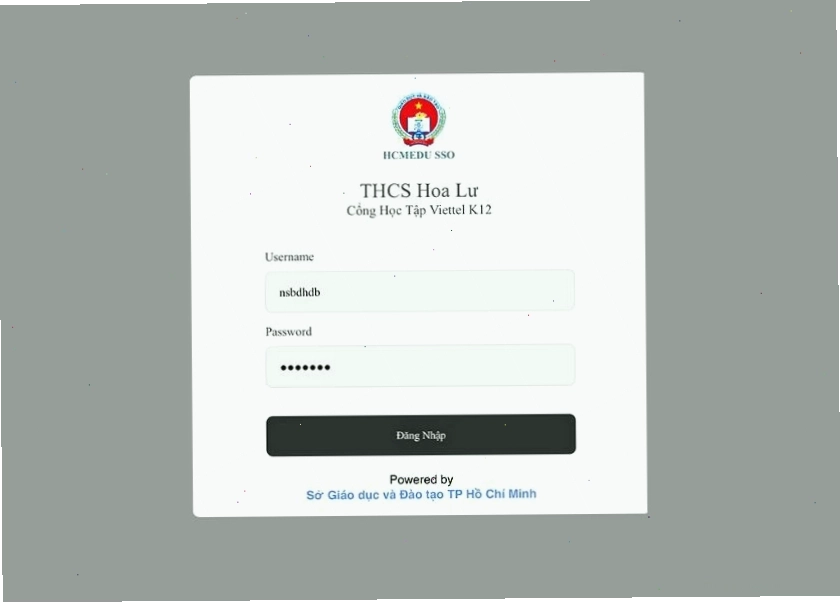 Truy cập ứng dụng K12Online bằng tài khoản SSO HCM